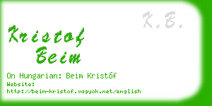 kristof beim business card